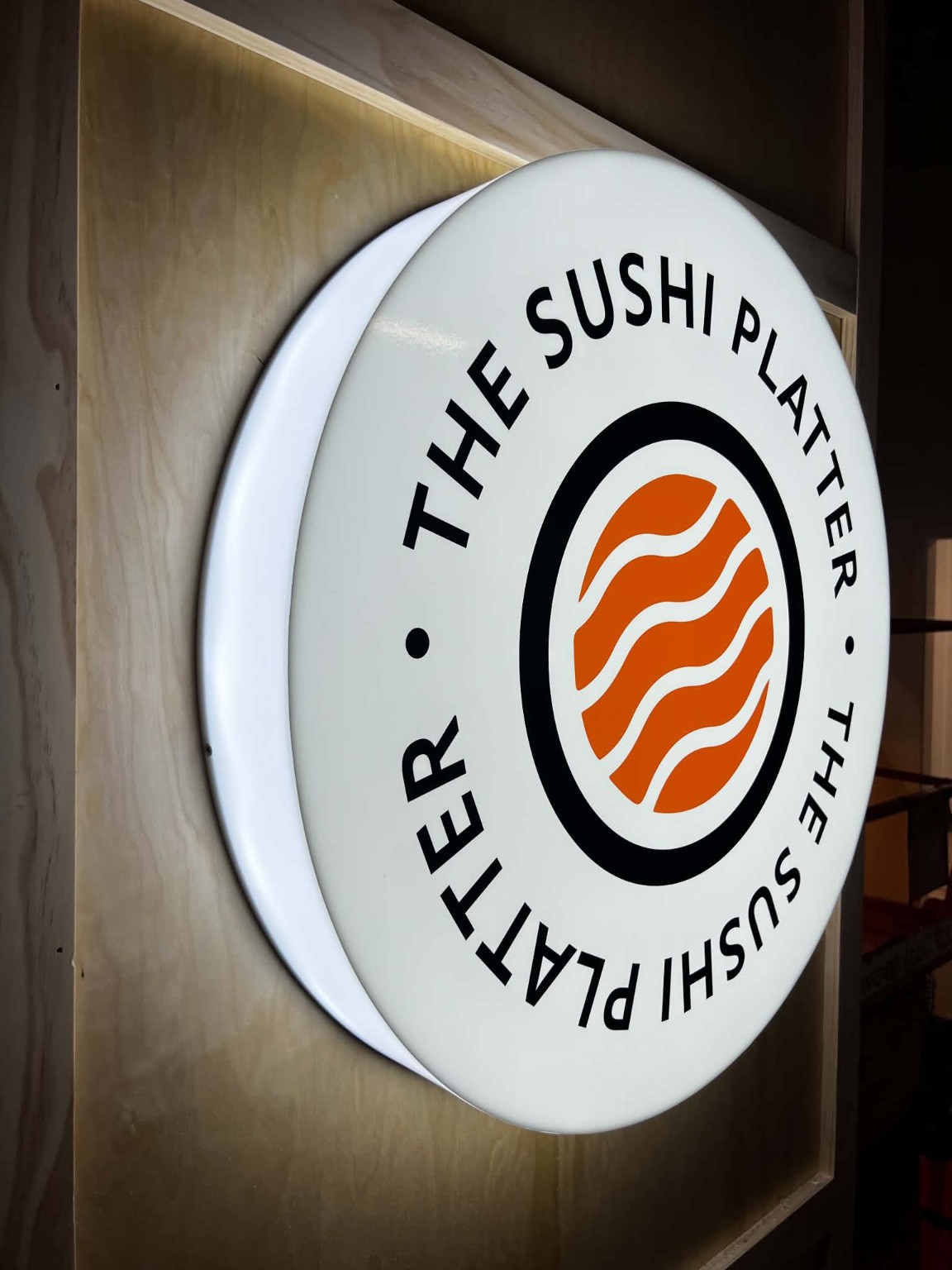 The Sushi Platter illuminated round sign